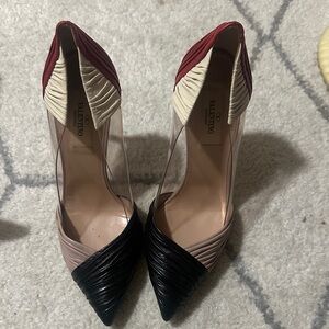 Valentino Women's Black, Red, and Cream Heels